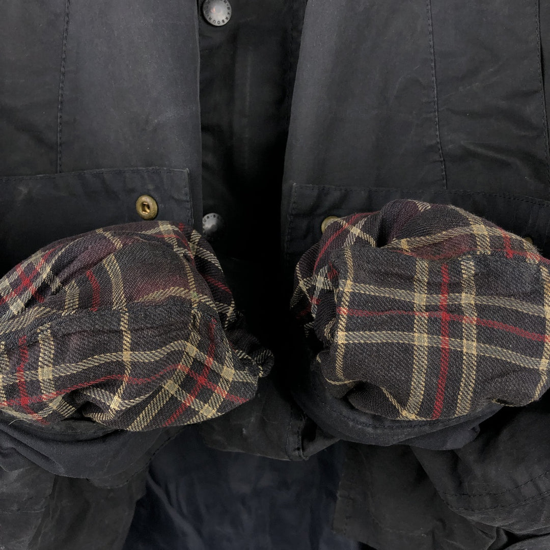 80s-90'S Barbour Bedale (formerly 3 Warrant) Waxed Cotton Oiled Jacket, Made in England, Men's XL unclear navy blue type Vintage Second Hand