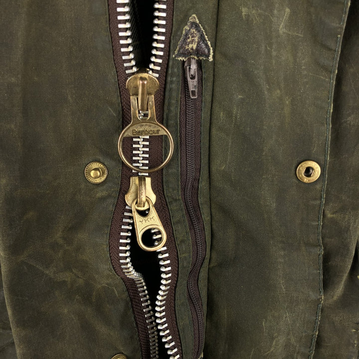 80s-90'S Barbour BEAUFORT 3 Warrant Oiled Hunting Jacket, Made in England, C42, Men's Size L cotton Khaki type Vintage Second Hand