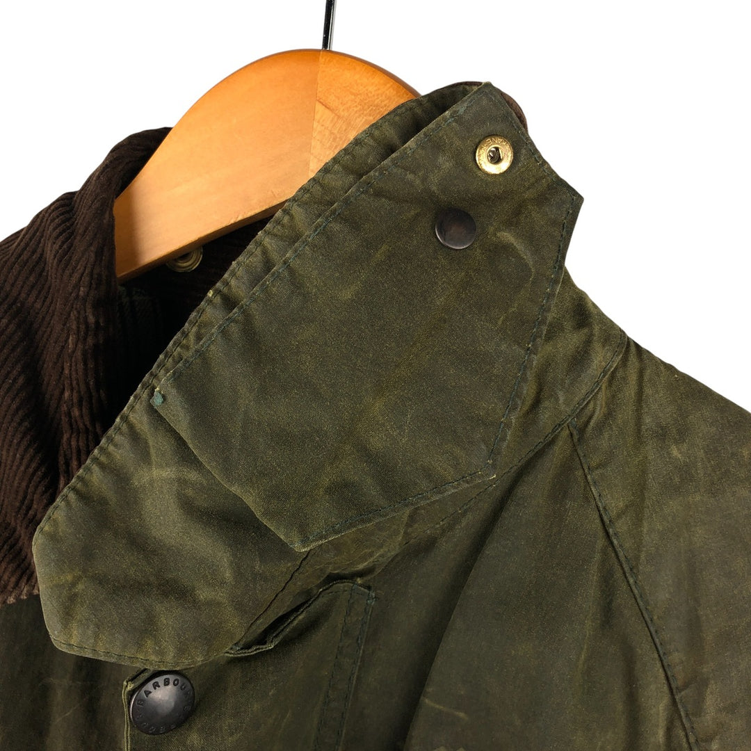 80s-90'S Barbour BEAUFORT 3 Warrant Oiled Hunting Jacket, Made in England, C42, Men's Size L cotton Khaki type Vintage Second Hand