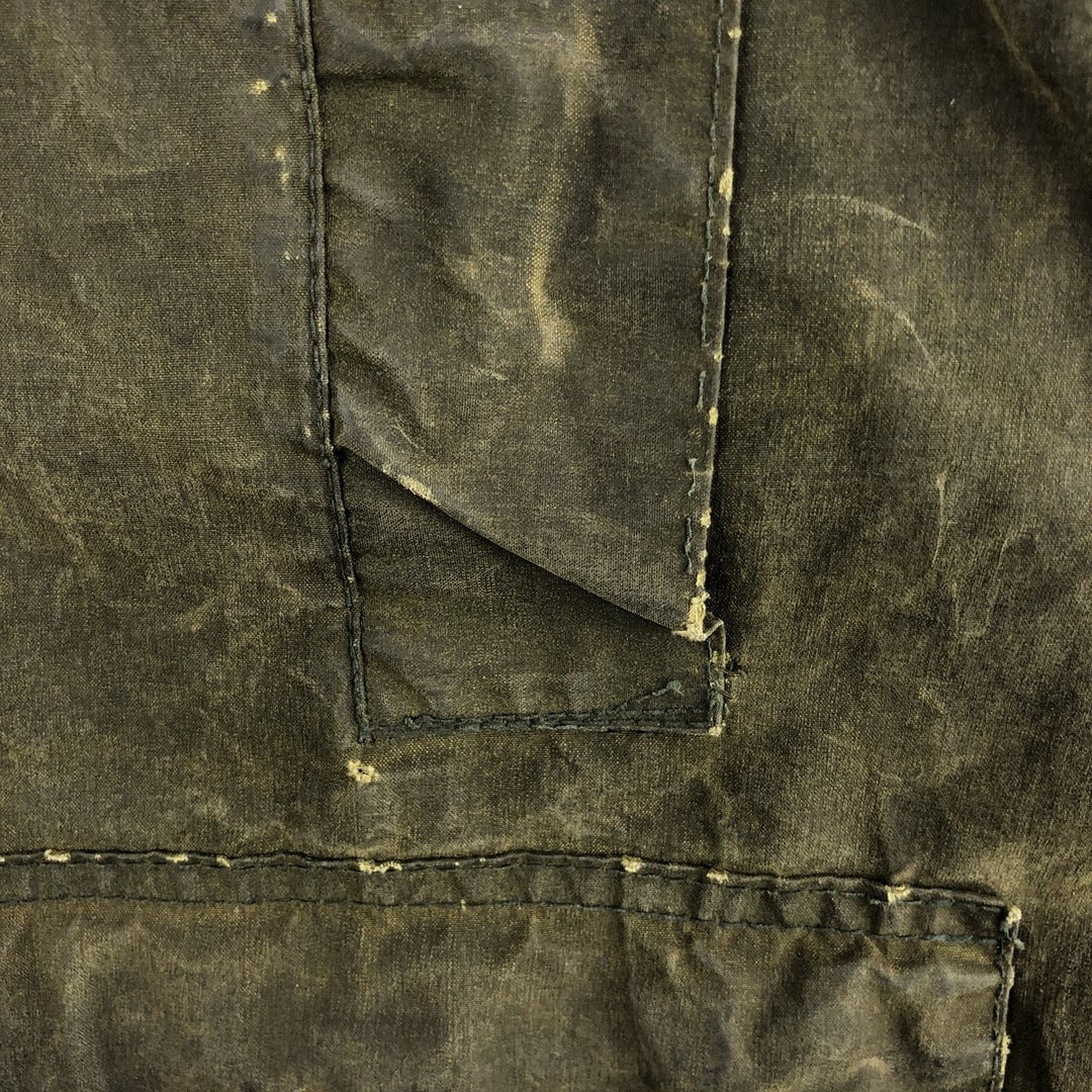 80s-90'S Barbour BEAUFORT 3 Warrant Oiled Hunting Jacket, Made in England, C42, Men's Size L cotton Khaki type Vintage Second Hand