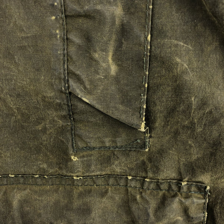 80s-90'S Barbour BEAUFORT 3 Warrant Oiled Hunting Jacket, Made in England, C42, Men's Size L cotton Khaki type Vintage Second Hand