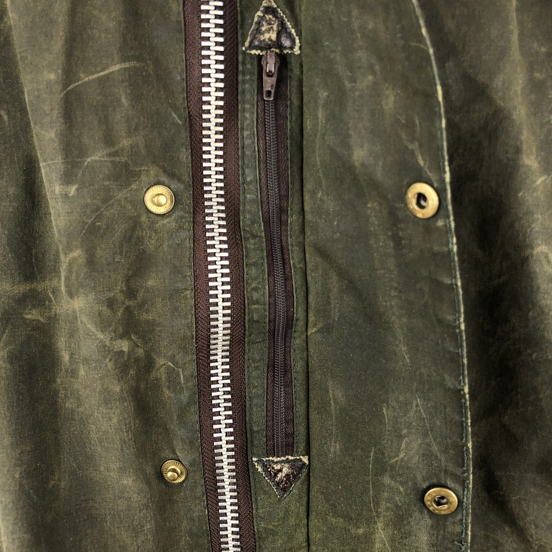 80s-90'S Barbour BEAUFORT 3 Warrant Oiled Hunting Jacket, Made in England, C42, Men's Size L cotton Khaki type Vintage Second Hand