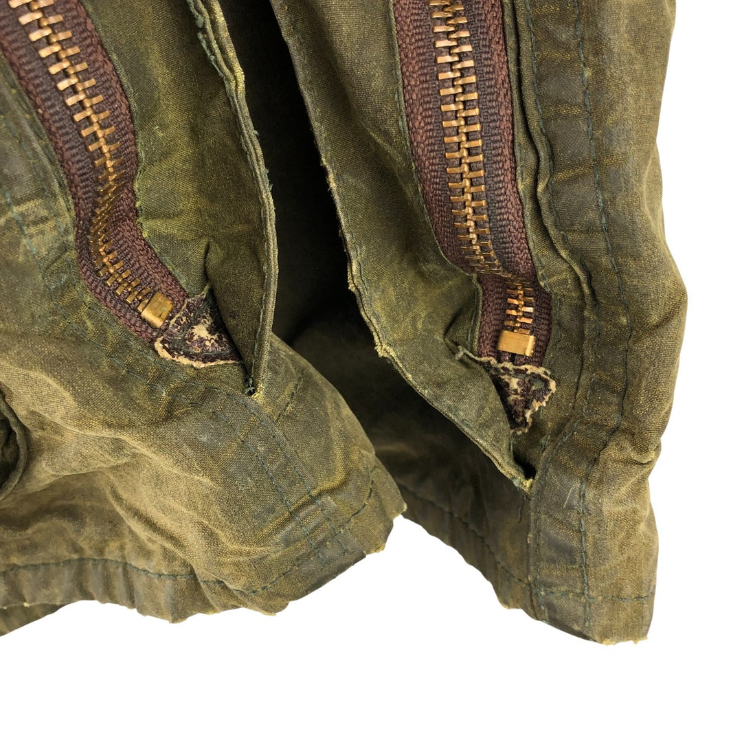 80s-90'S Barbour BEAUFORT 3 Warrant Oiled Hunting Jacket, Made in England, C42, Men's Size L cotton Khaki type Vintage Second Hand