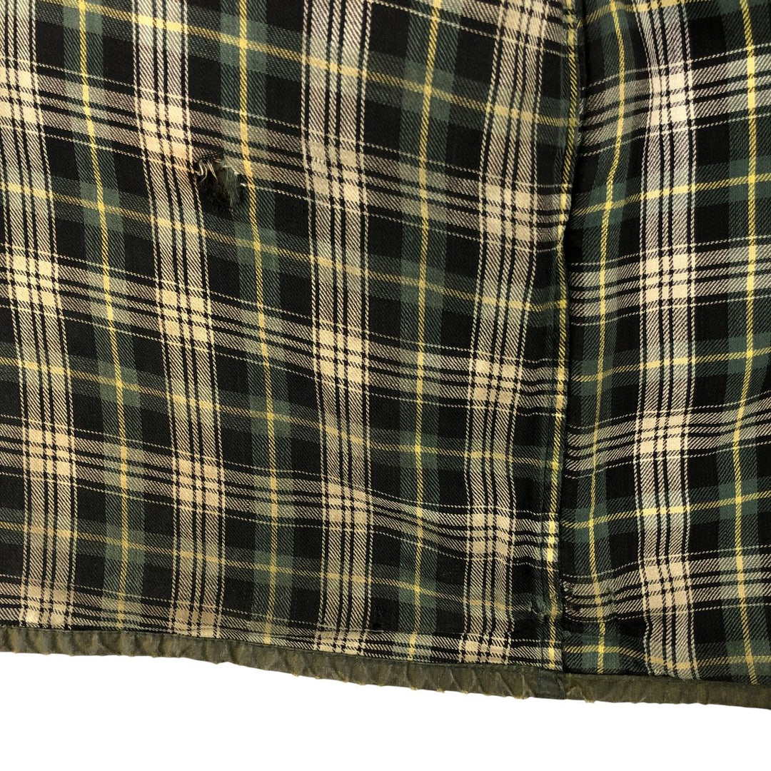 80s-90'S Barbour BEAUFORT 3 Warrant Oiled Hunting Jacket, Made in England, C42, Men's Size L cotton Khaki type Vintage Second Hand