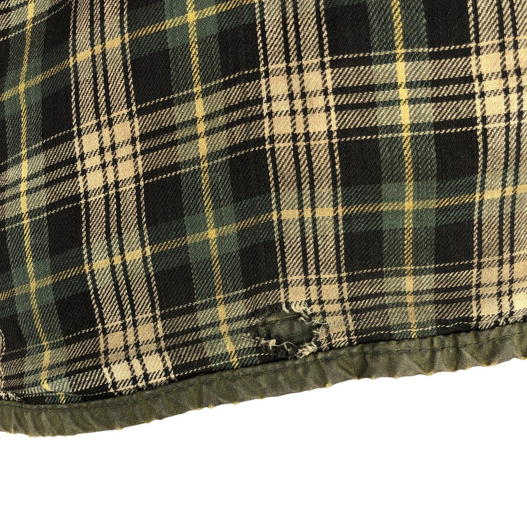 80s-90'S Barbour BEAUFORT 3 Warrant Oiled Hunting Jacket, Made in England, C42, Men's Size L cotton Khaki type Vintage Second Hand