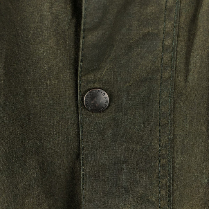 1990'S Barbour Bedale 3-Warrant Waxed Cotton Oiled Jacket, Made in England, C44, Men's Size L cotton Khaki type Vintage Second Hand