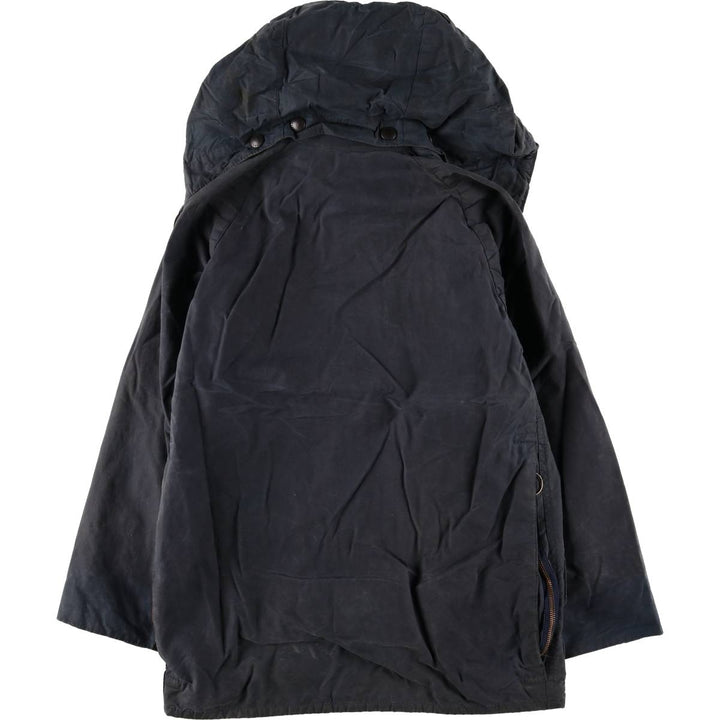 1980s-1990'S Barbour Beaufort 3 Warrant Hooded Oiled Hunting Jacket, Made in England, C34, Men's Size XS cotton navy blue type Vintage Second Hand