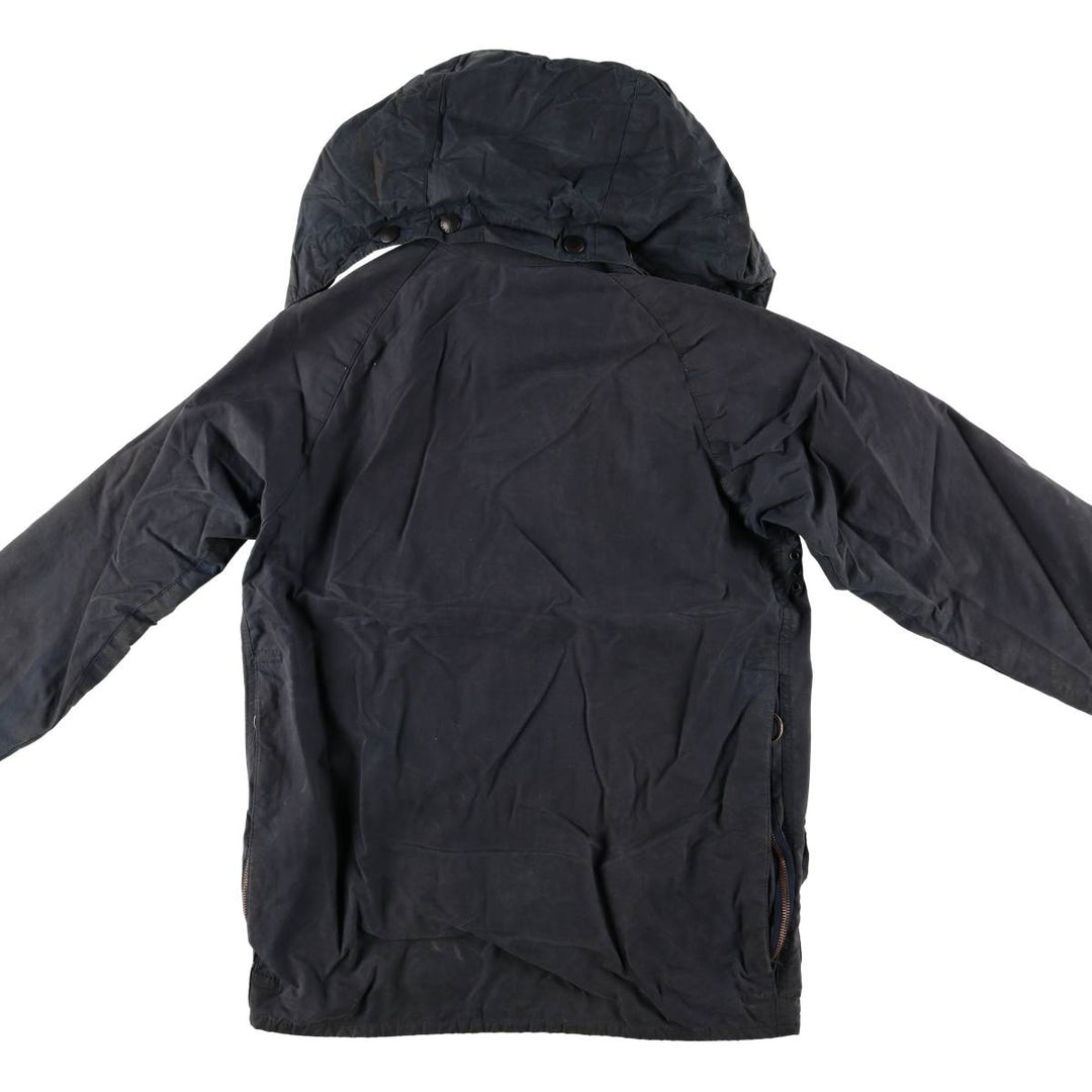 1980s-1990'S Barbour Beaufort 3 Warrant Hooded Oiled Hunting Jacket, Made in England, C34, Men's Size XS cotton navy blue type Vintage Second Hand