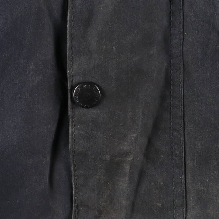 1980s-1990'S Barbour Beaufort 3 Warrant Hooded Oiled Hunting Jacket, Made in England, C34, Men's Size XS cotton navy blue type Vintage Second Hand