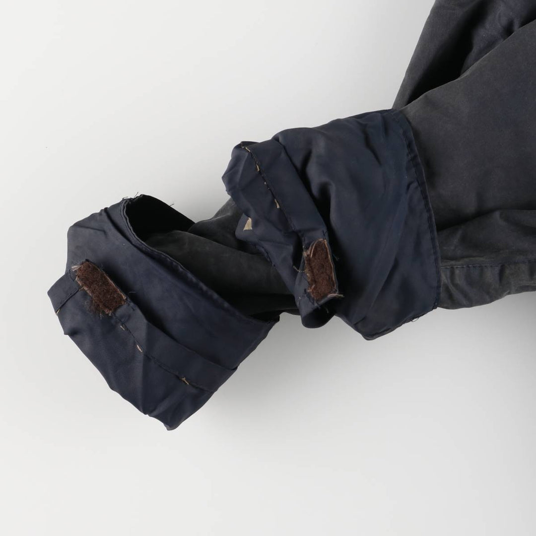 1980s-1990'S Barbour Beaufort 3 Warrant Hooded Oiled Hunting Jacket, Made in England, C34, Men's Size XS cotton navy blue type Vintage Second Hand