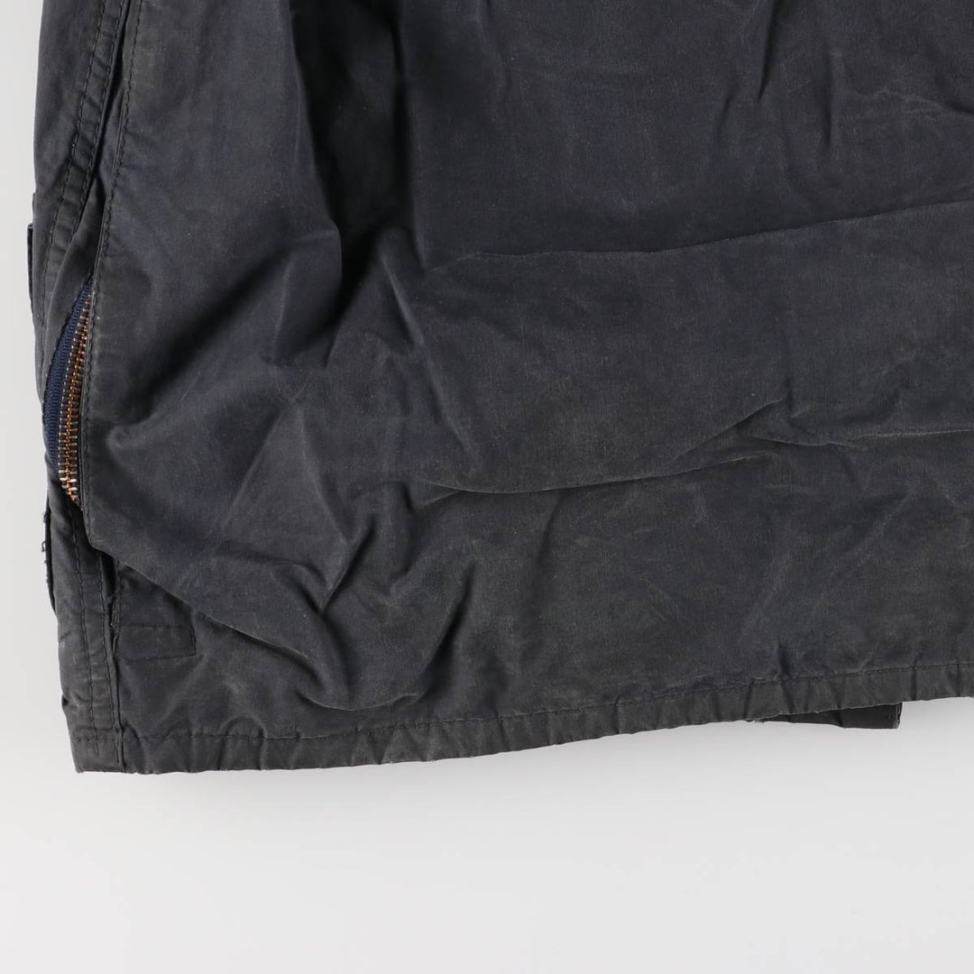 1980s-1990'S Barbour Beaufort 3 Warrant Hooded Oiled Hunting Jacket, Made in England, C34, Men's Size XS cotton navy blue type Vintage Second Hand