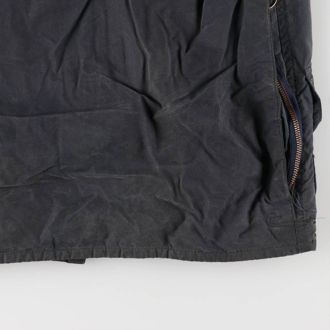 1980s-1990'S Barbour Beaufort 3 Warrant Hooded Oiled Hunting Jacket, Made in England, C34, Men's Size XS cotton navy blue type Vintage Second Hand