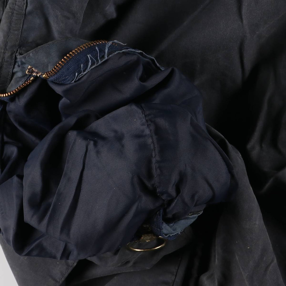 1980s-1990'S Barbour Beaufort 3 Warrant Hooded Oiled Hunting Jacket, Made in England, C34, Men's Size XS cotton navy blue type Vintage Second Hand