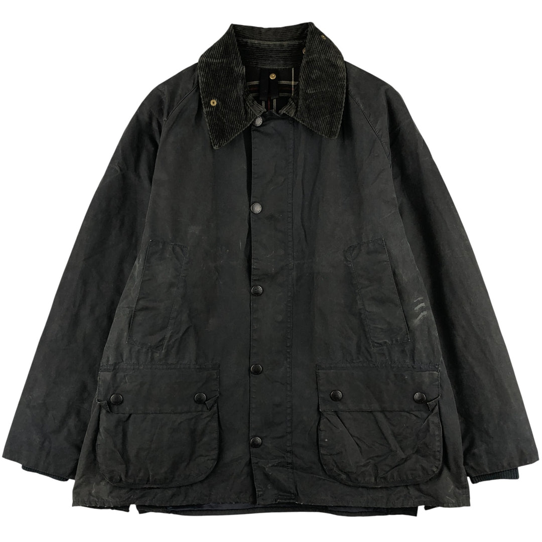 1990'S Barbour Bedale (formerly 3 Warrant) waxed cotton oiled jacket, made in England, C40, men's size M cotton navy blue type Vintage Second Hand