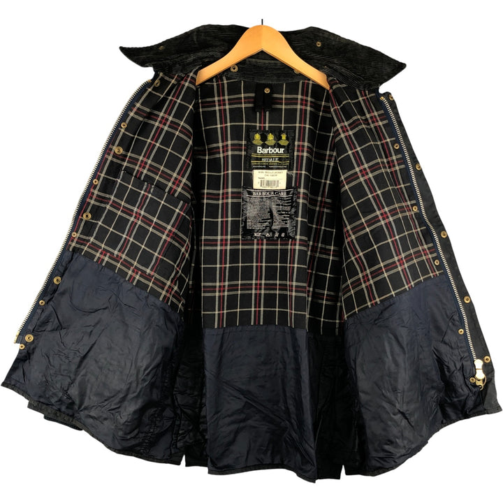 1990'S Barbour Bedale (formerly 3 Warrant) waxed cotton oiled jacket, made in England, C40, men's size M cotton navy blue type Vintage Second Hand