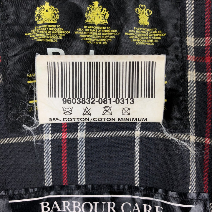 1990'S Barbour Bedale (formerly 3 Warrant) waxed cotton oiled jacket, made in England, C40, men's size M cotton navy blue type Vintage Second Hand
