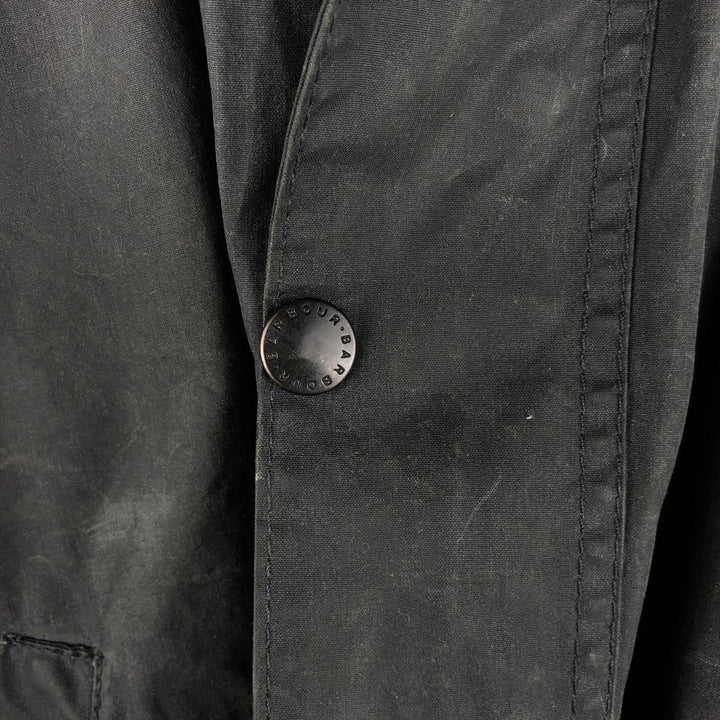 1990'S Barbour Bedale (formerly 3 Warrant) waxed cotton oiled jacket, made in England, C40, men's size M cotton navy blue type Vintage Second Hand