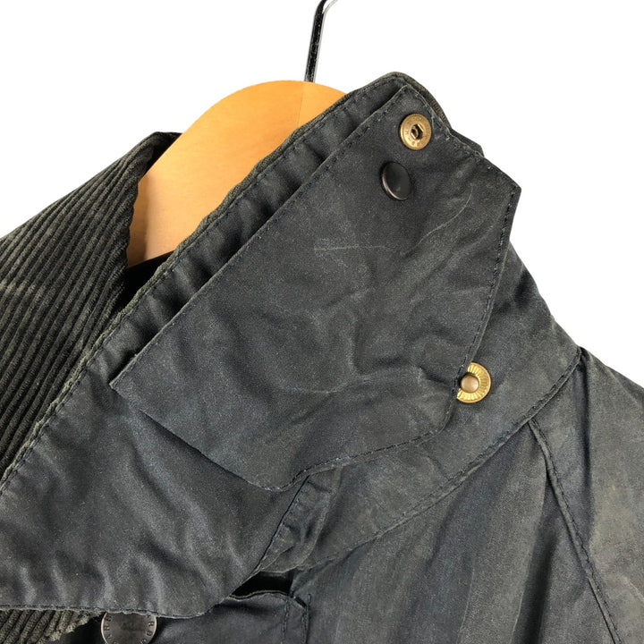 1990'S Barbour Bedale (formerly 3 Warrant) waxed cotton oiled jacket, made in England, C40, men's size M cotton navy blue type Vintage Second Hand