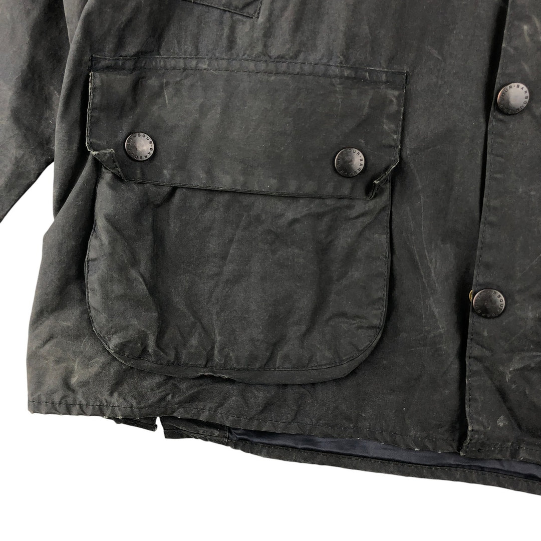 1990'S Barbour Bedale (formerly 3 Warrant) waxed cotton oiled jacket, made in England, C40, men's size M cotton navy blue type Vintage Second Hand