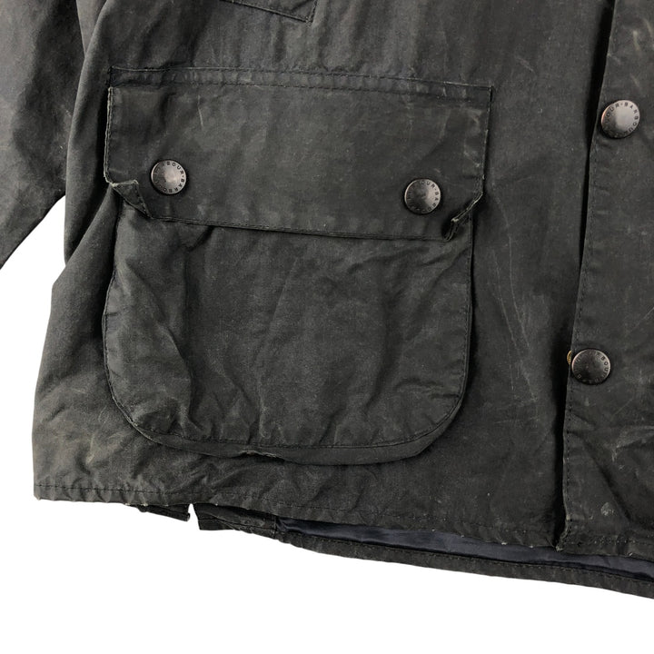 1990'S Barbour Bedale (formerly 3 Warrant) waxed cotton oiled jacket, made in England, C40, men's size M cotton navy blue type Vintage Second Hand
