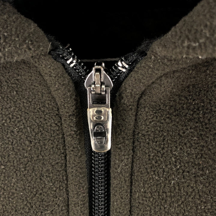 Champion Fleece Full Zip Hoodie, Men's Size L polyester Charcoal Vintage Second Hand