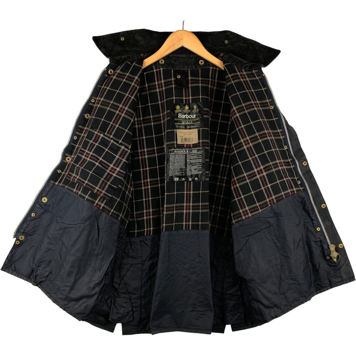 1990'S Barbour Bedale (formerly 3 Warrant) waxed cotton oiled jacket, made in England, C40, men's size M cotton Charcoal Vintage Second Hand