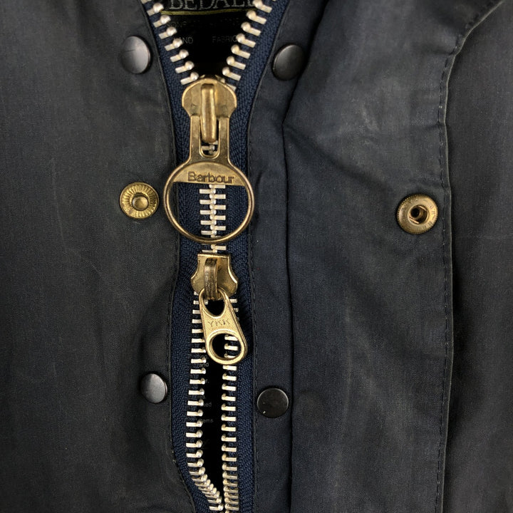 1990'S Barbour Bedale (formerly 3 Warrant) waxed cotton oiled jacket, made in England, C40, men's size M cotton Charcoal Vintage Second Hand