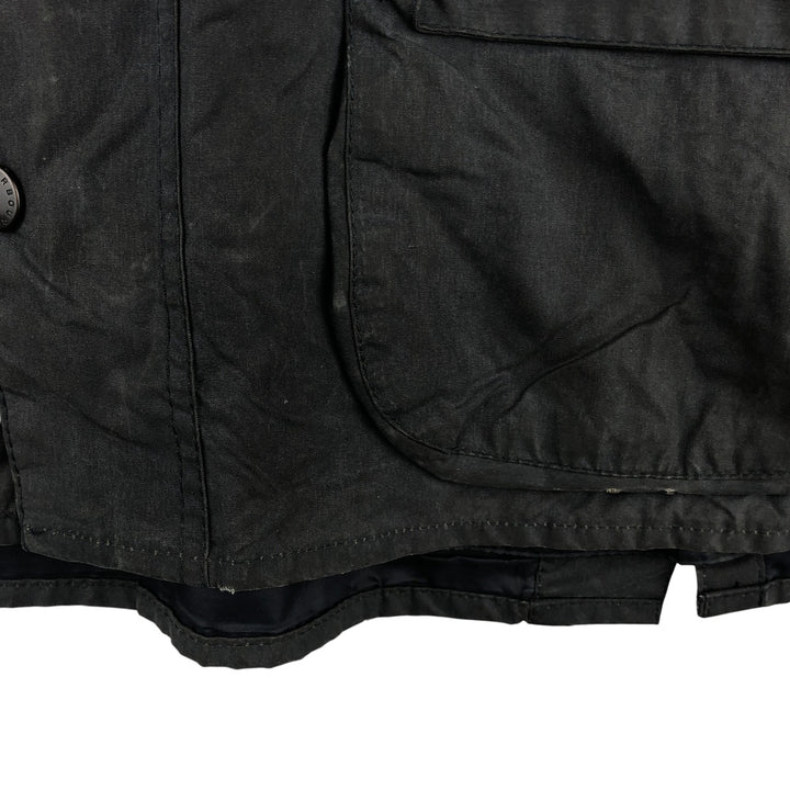 1990'S Barbour Bedale (formerly 3 Warrant) waxed cotton oiled jacket, made in England, C40, men's size M cotton Charcoal Vintage Second Hand