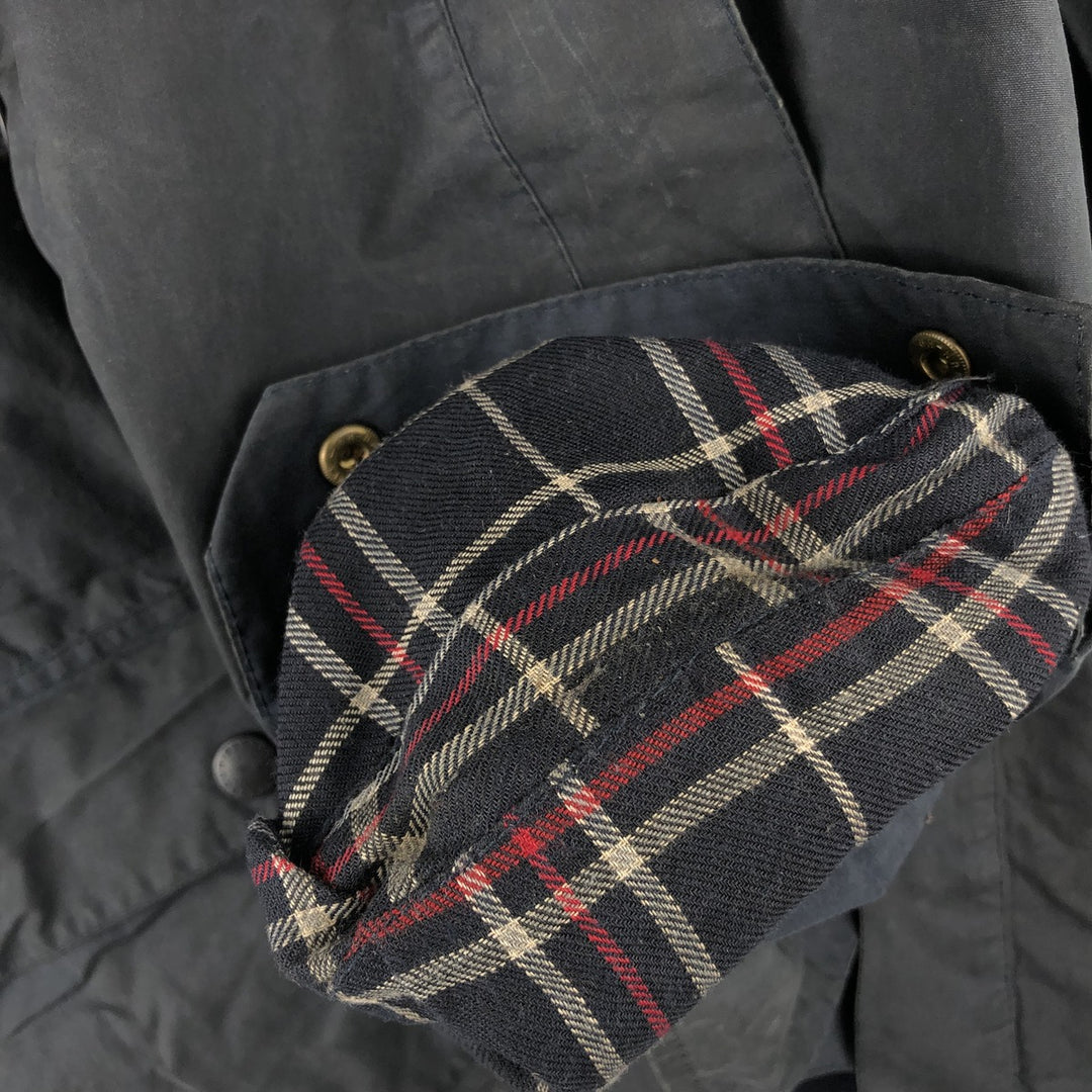 1990'S Barbour Bedale (formerly 3 Warrant) waxed cotton oiled jacket, made in England, C40, men's size M cotton Charcoal Vintage Second Hand