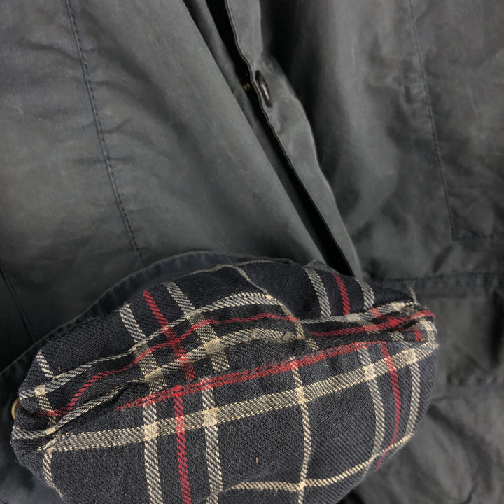 1990'S Barbour Bedale (formerly 3 Warrant) waxed cotton oiled jacket, made in England, C40, men's size M cotton Charcoal Vintage Second Hand