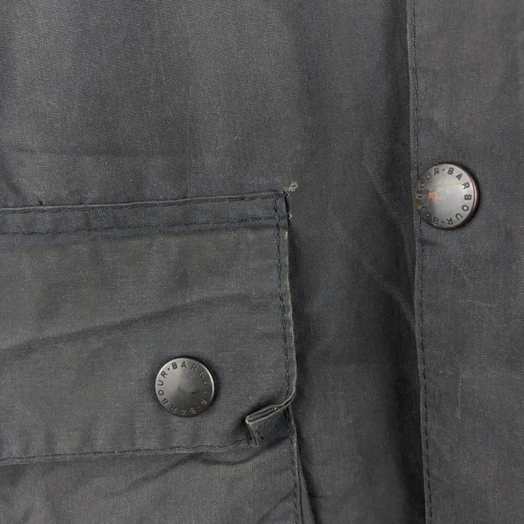 1990'S Barbour Bedale (formerly 3 Warrant) waxed cotton oiled jacket, made in England, C40, men's size M cotton Charcoal Vintage Second Hand