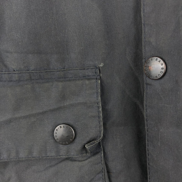 1990'S Barbour Bedale (formerly 3 Warrant) waxed cotton oiled jacket, made in England, C40, men's size M cotton Charcoal Vintage Second Hand