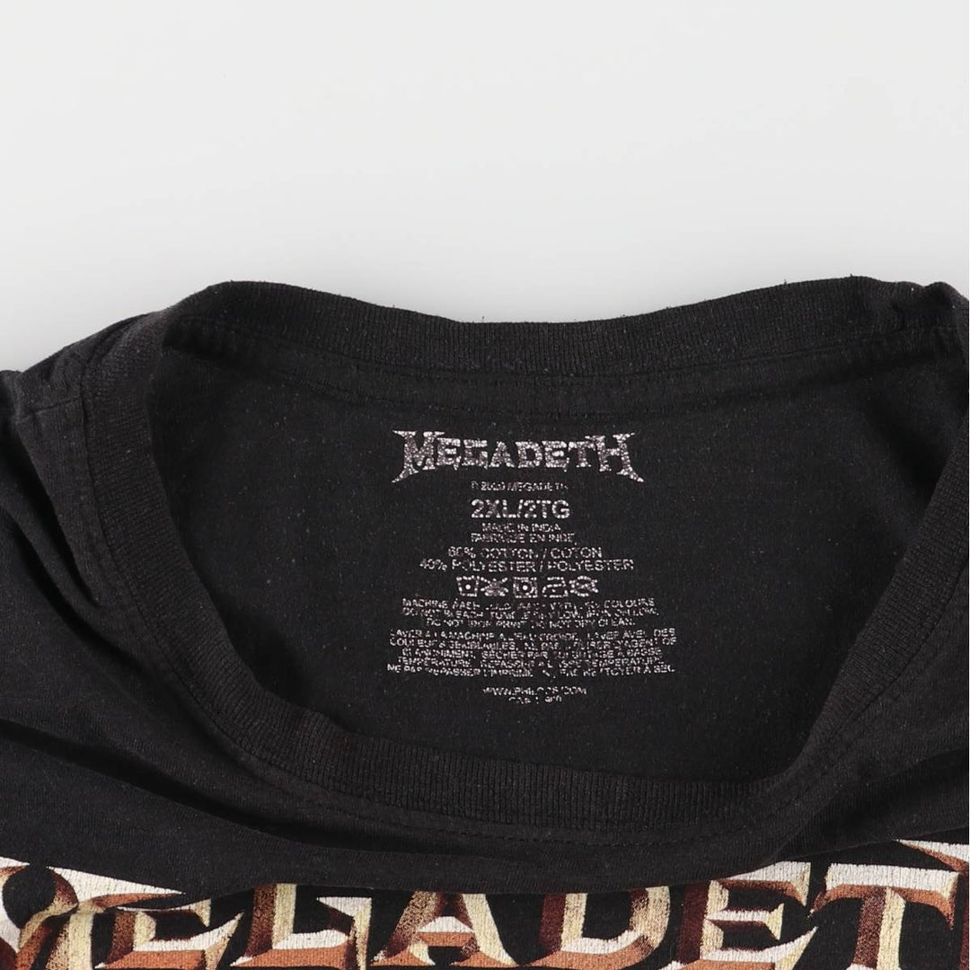 MEGADETH Megadeth Band T-Shirt Band Tee Men's XXL cotton black type Vintage Second Hand