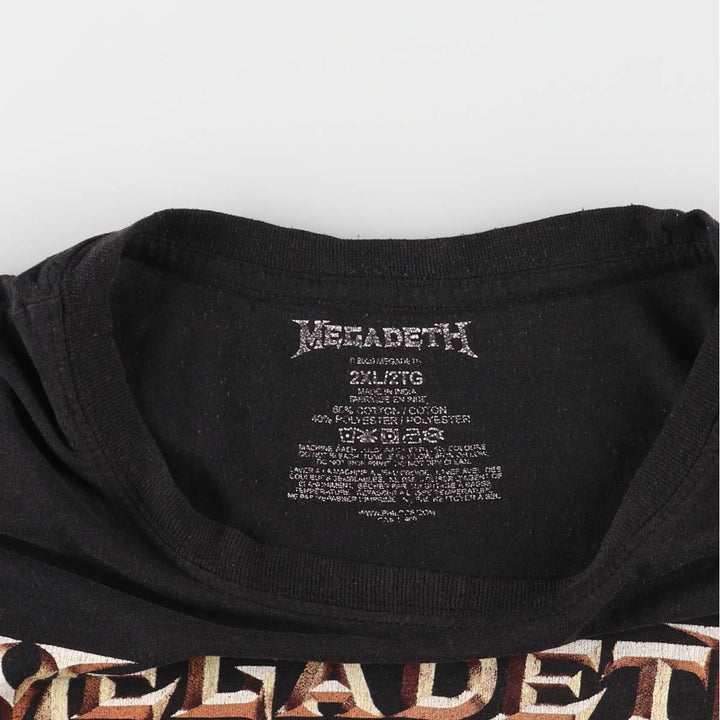 MEGADETH Megadeth Band T-Shirt Band Tee Men's XXL cotton black type Vintage Second Hand