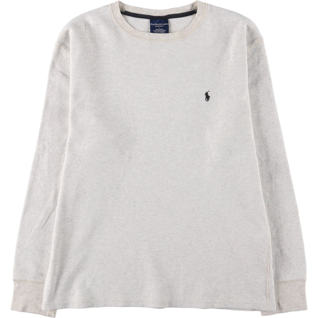 Ralph Lauren POLO RALPH LAUREN SLEEPWEAR Thermal Long T-shirt Honeycomb Men's L size cotton gray type Vintage Second Hand