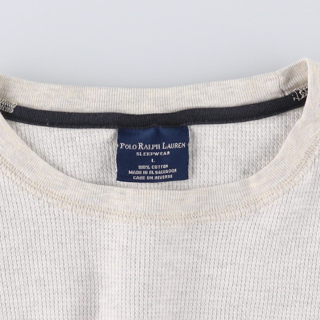 Ralph Lauren POLO RALPH LAUREN SLEEPWEAR Thermal Long T-shirt Honeycomb Men's L size cotton gray type Vintage Second Hand