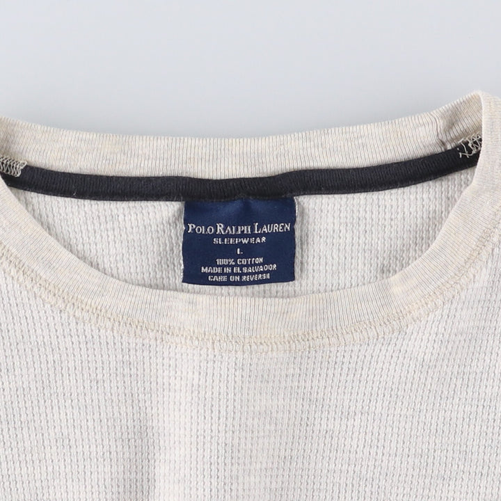 Ralph Lauren POLO RALPH LAUREN SLEEPWEAR Thermal Long T-shirt Honeycomb Men's L size cotton gray type Vintage Second Hand