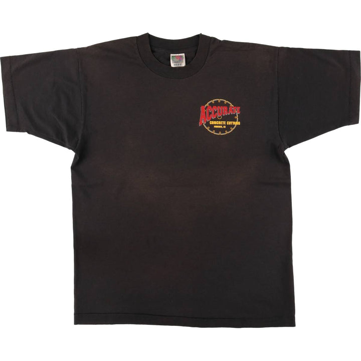 90'S Fruit of the Loom printed T-shirt, men's size L, vintage cotton black type Vintage Second Hand