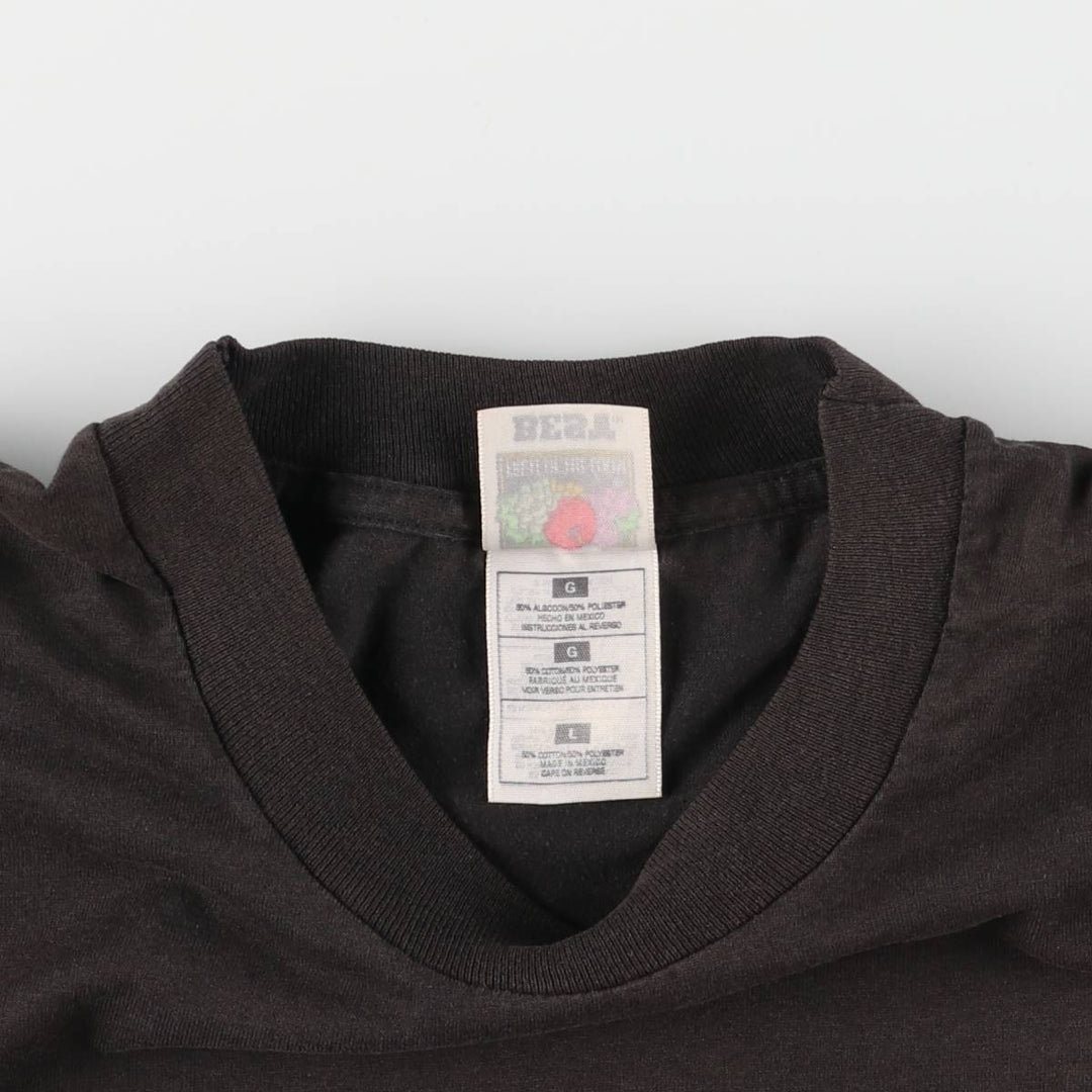 90'S Fruit of the Loom printed T-shirt, men's size L, vintage cotton black type Vintage Second Hand