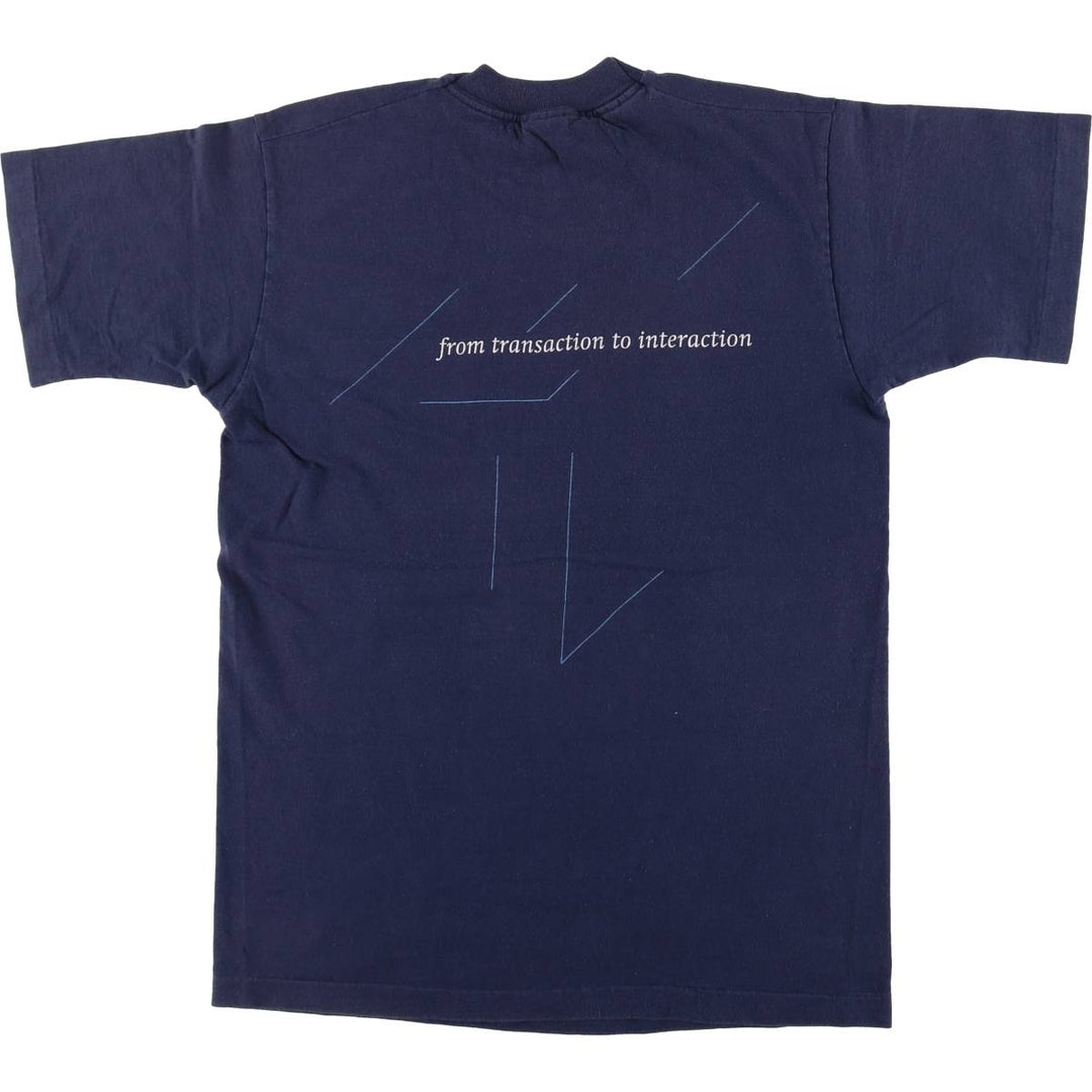 90'S Fruit of the Loom printed T-shirt, men's size M, vintage cotton navy blue type Vintage Second Hand
