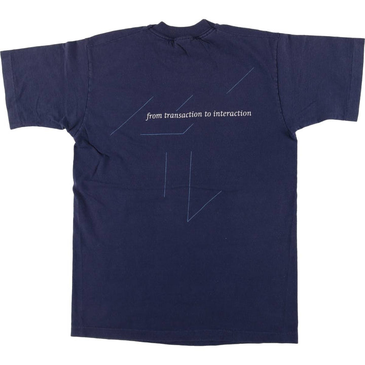 90'S Fruit of the Loom printed T-shirt, men's size M, vintage cotton navy blue type Vintage Second Hand