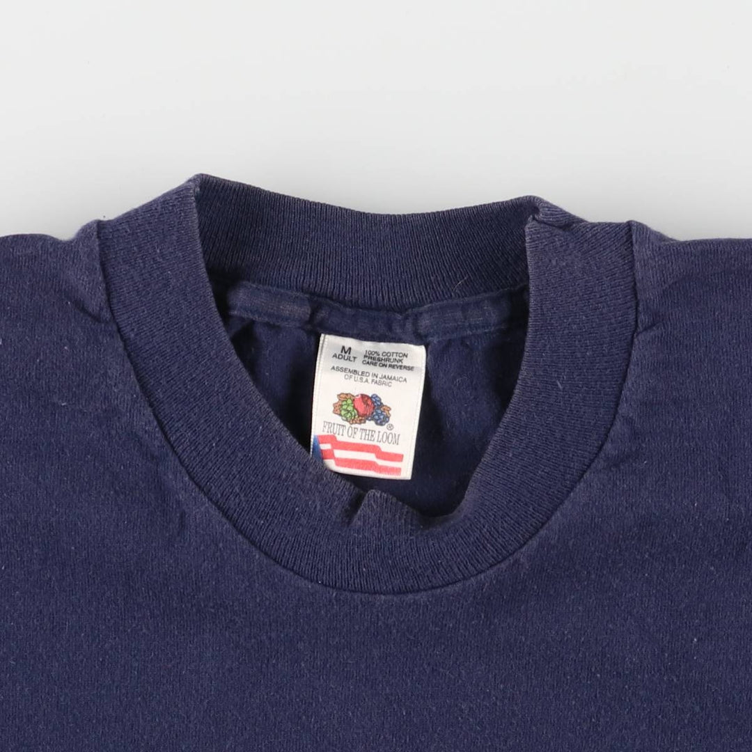 90'S Fruit of the Loom printed T-shirt, men's size M, vintage cotton navy blue type Vintage Second Hand