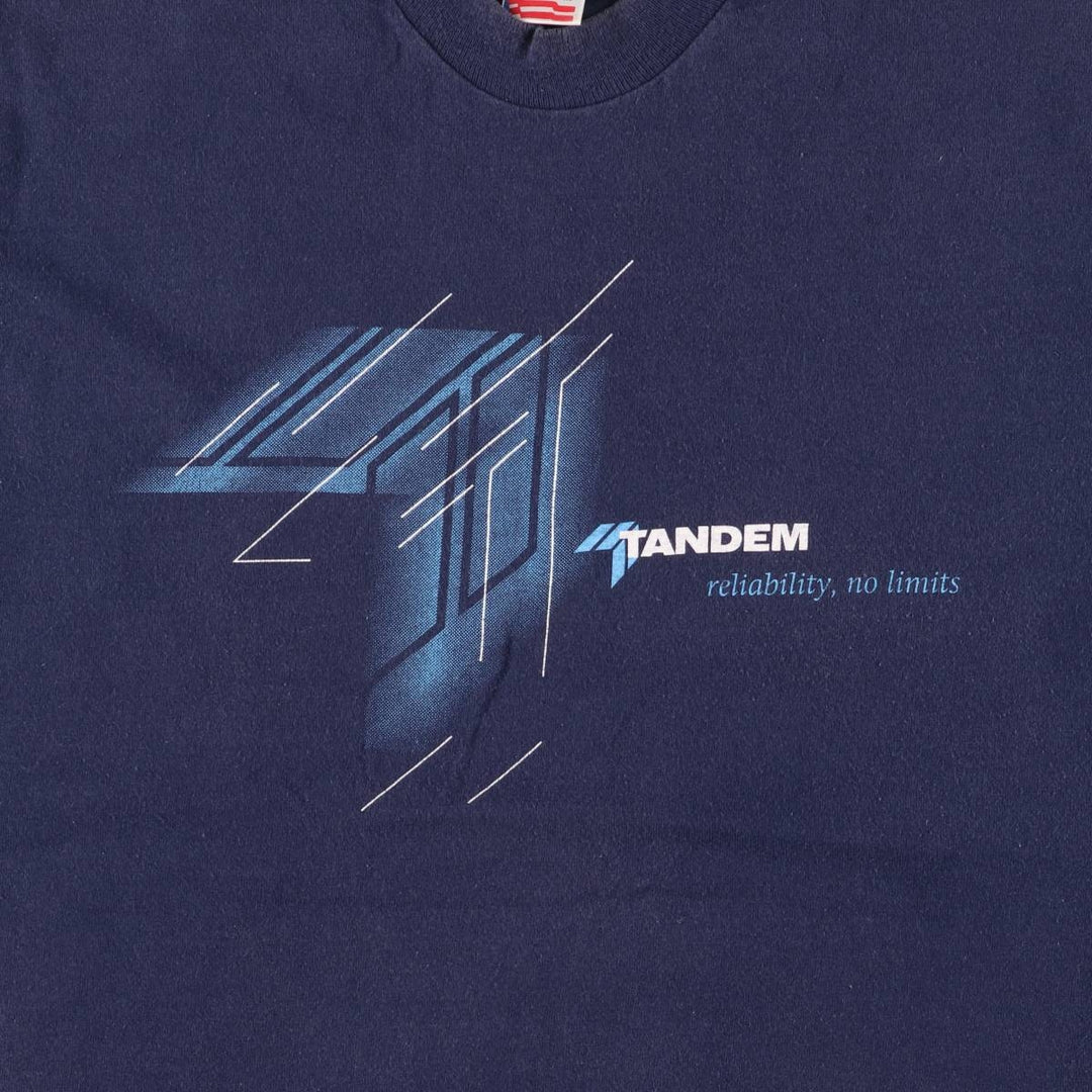 90'S Fruit of the Loom printed T-shirt, men's size M, vintage cotton navy blue type Vintage Second Hand