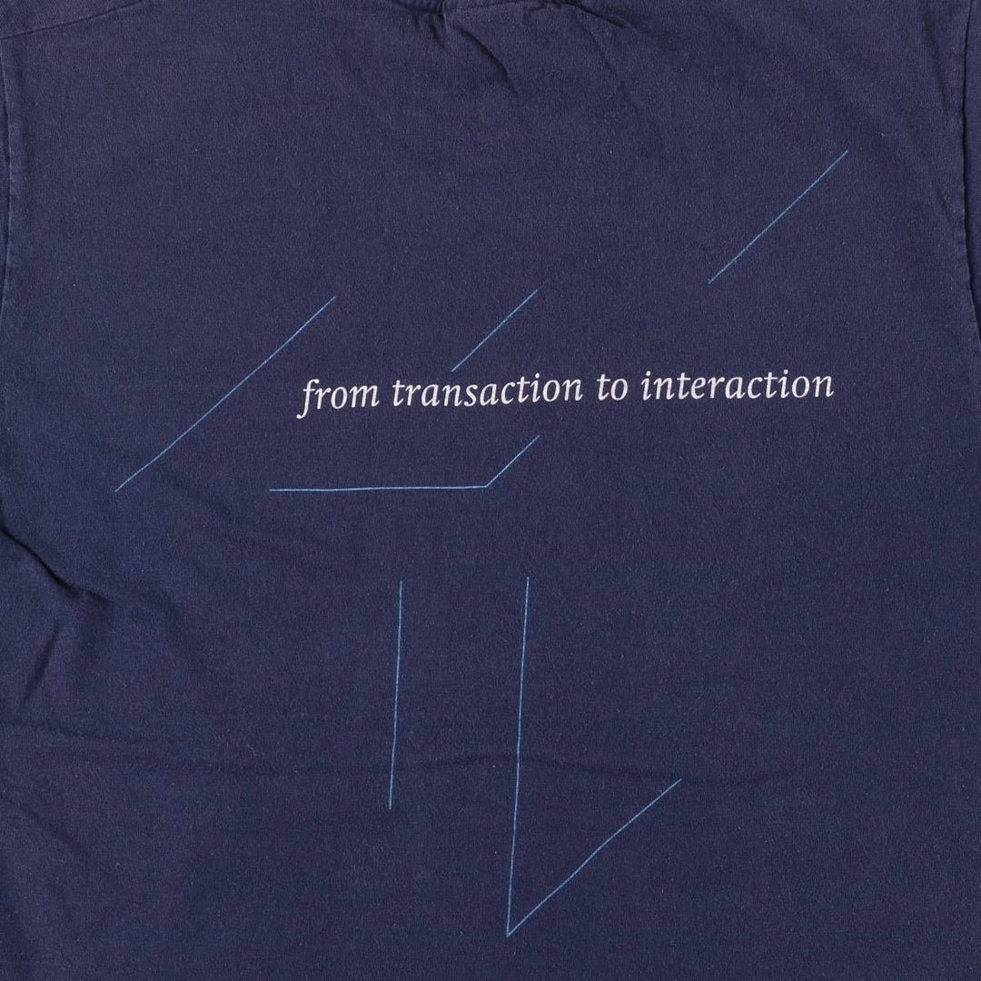 90'S Fruit of the Loom printed T-shirt, men's size M, vintage cotton navy blue type Vintage Second Hand