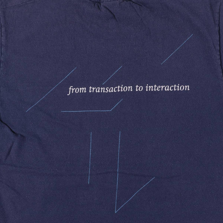 90'S Fruit of the Loom printed T-shirt, men's size M, vintage cotton navy blue type Vintage Second Hand