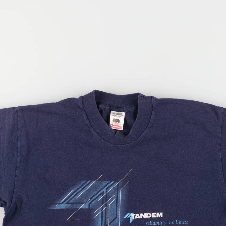 90'S Fruit of the Loom printed T-shirt, men's size M, vintage cotton navy blue type Vintage Second Hand