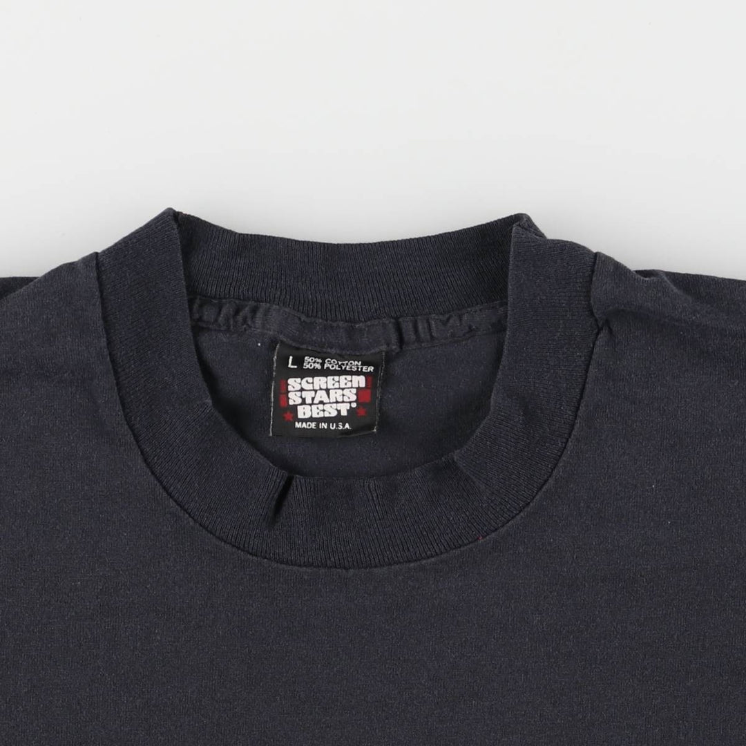 90'S Screen Stars Best Printed T-shirt Made in USA Men's L Vintage cotton black type Vintage Second Hand