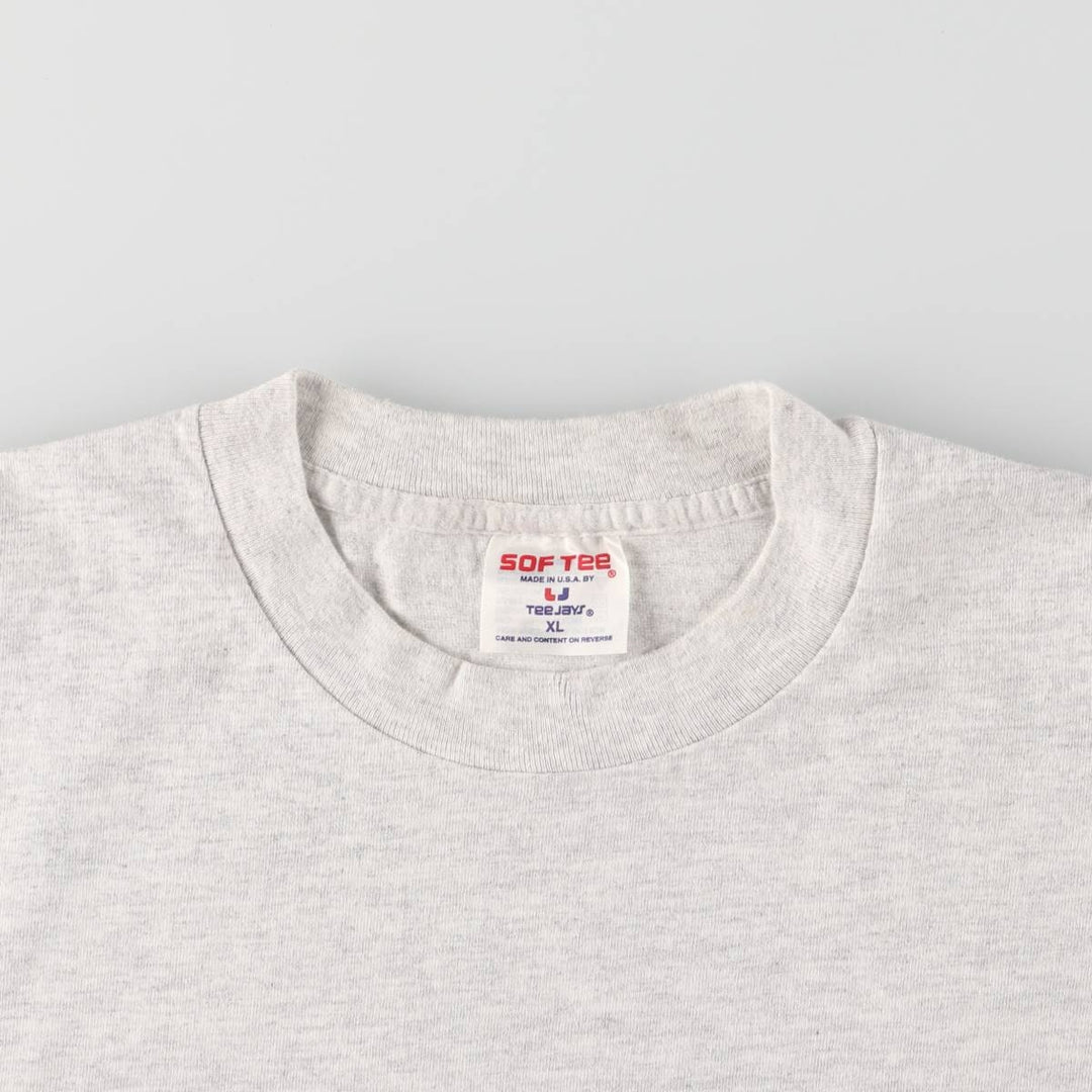 SOF TEE Printed T-shirt Made in USA Men's XL Vintage cotton gray type Vintage Second Hand