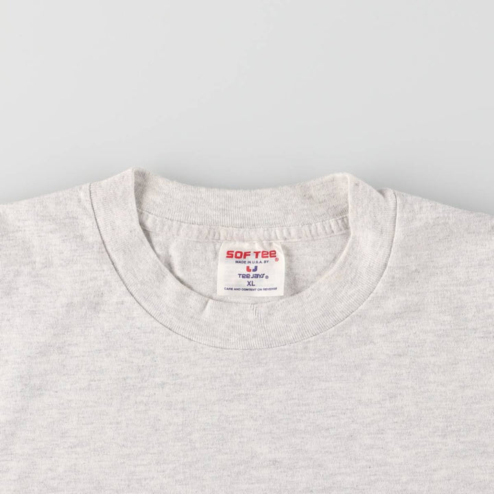SOF TEE Printed T-shirt Made in USA Men's XL Vintage cotton gray type Vintage Second Hand