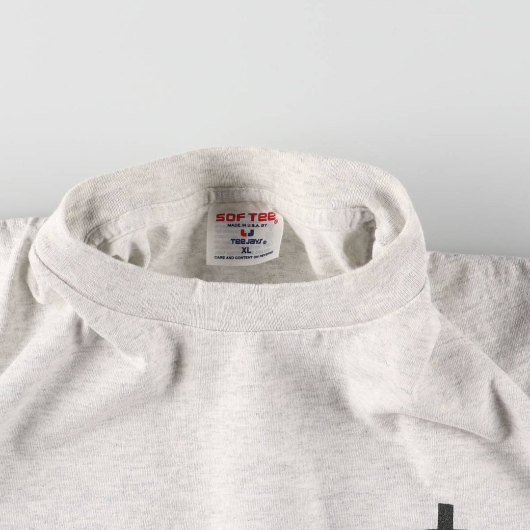 SOF TEE Printed T-shirt Made in USA Men's XL Vintage cotton gray type Vintage Second Hand